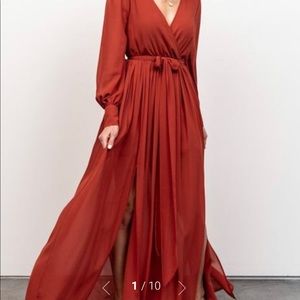 3 rust colored bridesmaids dresses